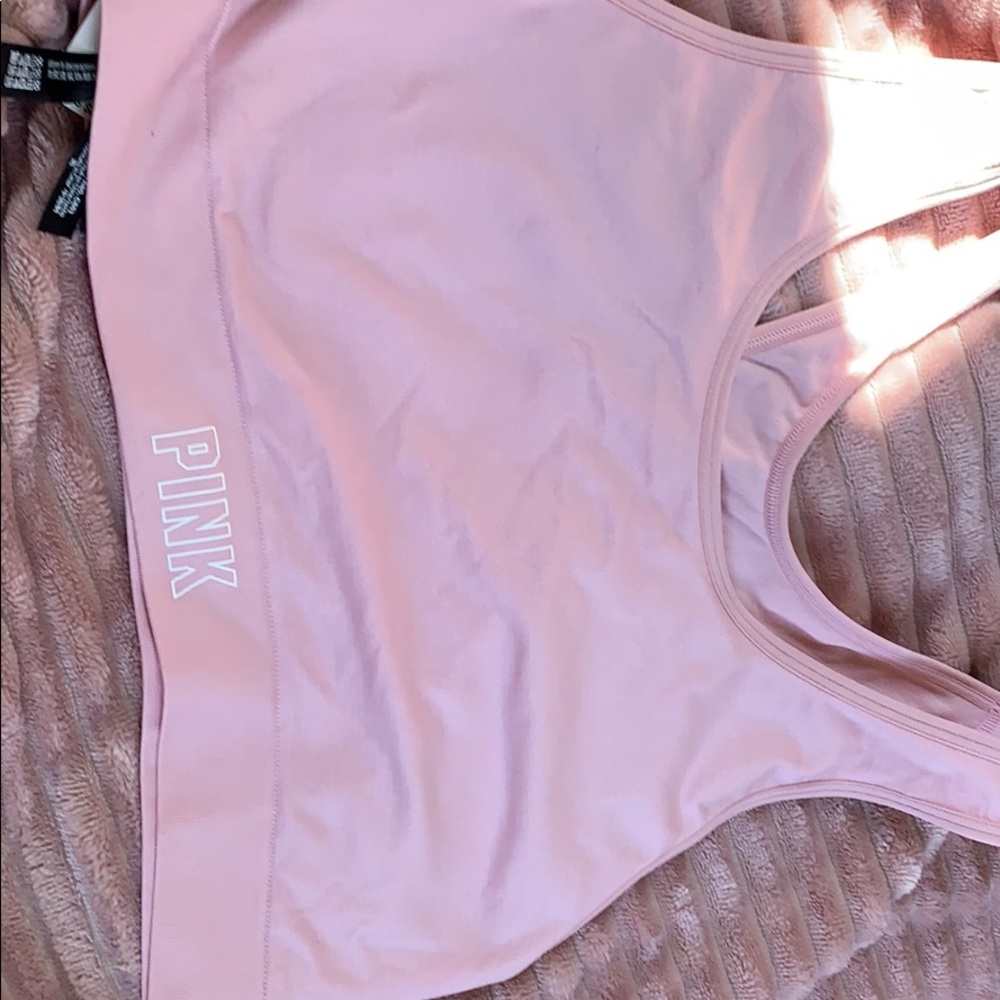 Pink sports bra